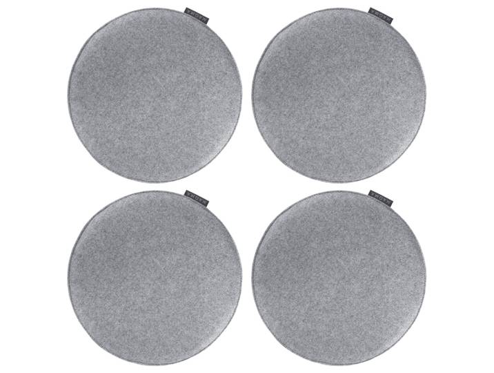 Galettes de chaise gris chiné imitation feutre - lot de 4 - ø 35cm