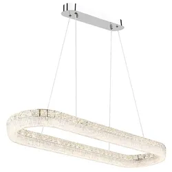 Pendelleuchte Hängeleuchte Deckenlampe verchromt LED dimmbar Fernbedienung L 100 cm