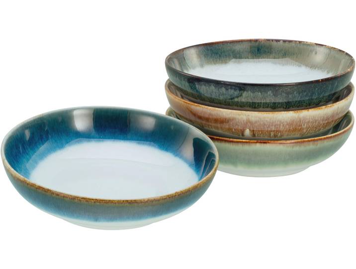 Schale CREATABLE Cascade, Poke Bowl 22,5 cm 4-tlg , bunt, Ø:22,5cm, Steinzeug, Schüsseln, Schale, Rekativglasur, Healthy Food
