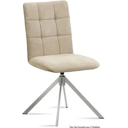 ESSZIMMERSTUHL drehbar (4er-Set) Drucie 47x91x60 Edelstahl/Natur