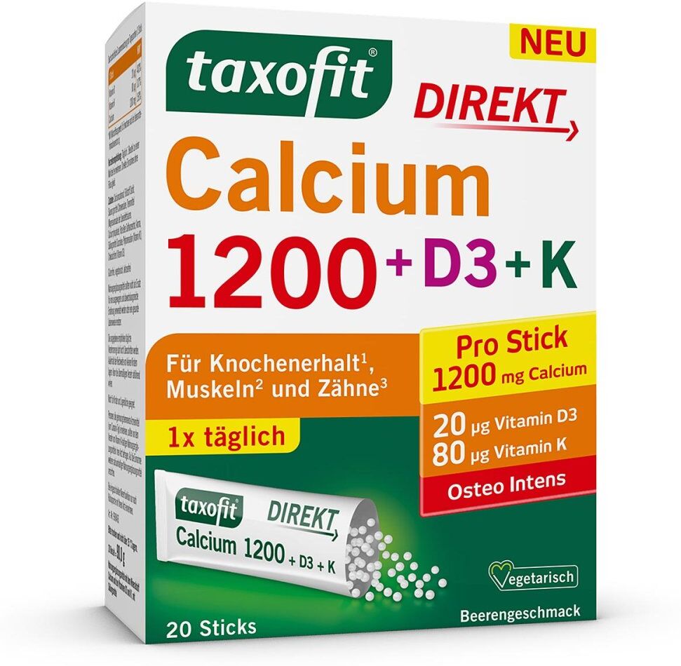 Taxofit Calcium 1200+D3+k Direkt Sticks