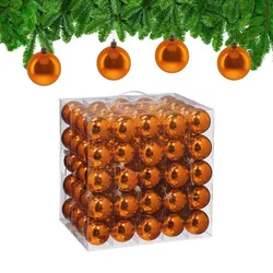 Relaxdays Weihnachtskugeln 100er Set Orange,Silber