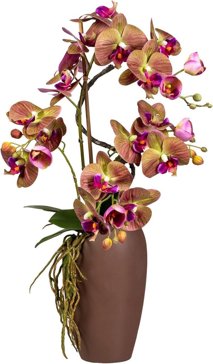 Paarse kunstbloem orchidee van 70 cm voor onderhoudsvrije decoratie
