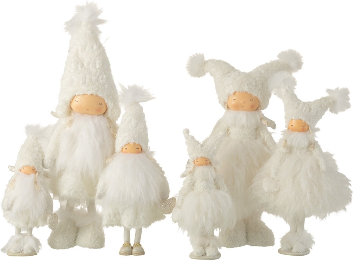 J-Line Kerstfiguur Engel Hart, Textiel, Wit, Large, 2 stuks