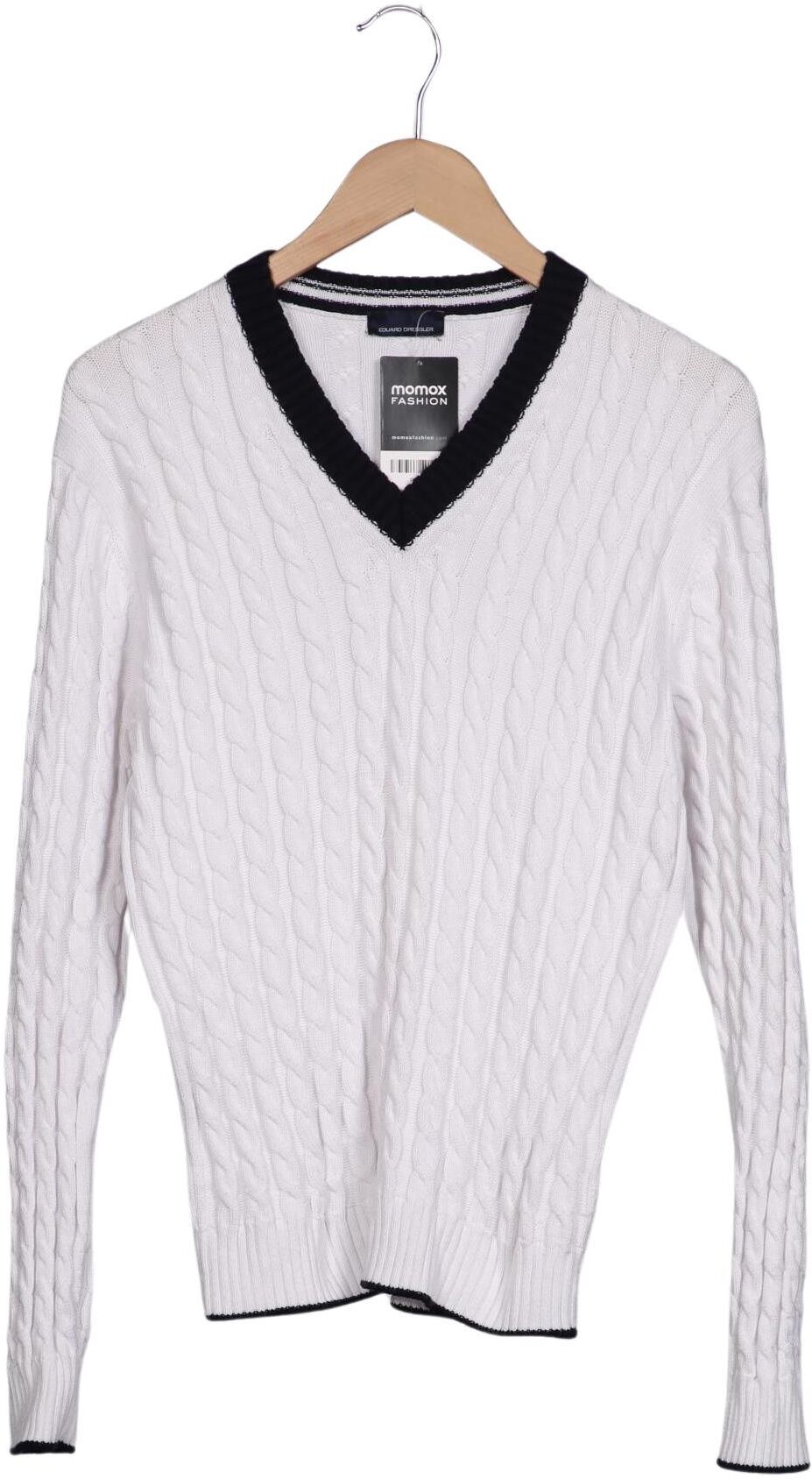 Eduard Dressler Herren Pullover, Weiß, Gr. EU 50, Baumwolle - Second Hand