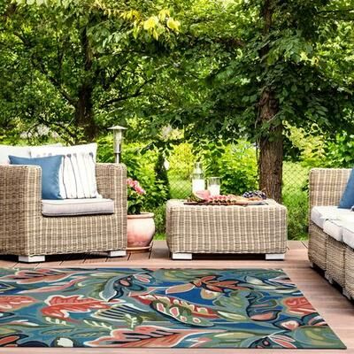 Trans Ocean Import Co Inc "Capri On Holiday Rectangle Rug, 5' x 7'6"", Blue"