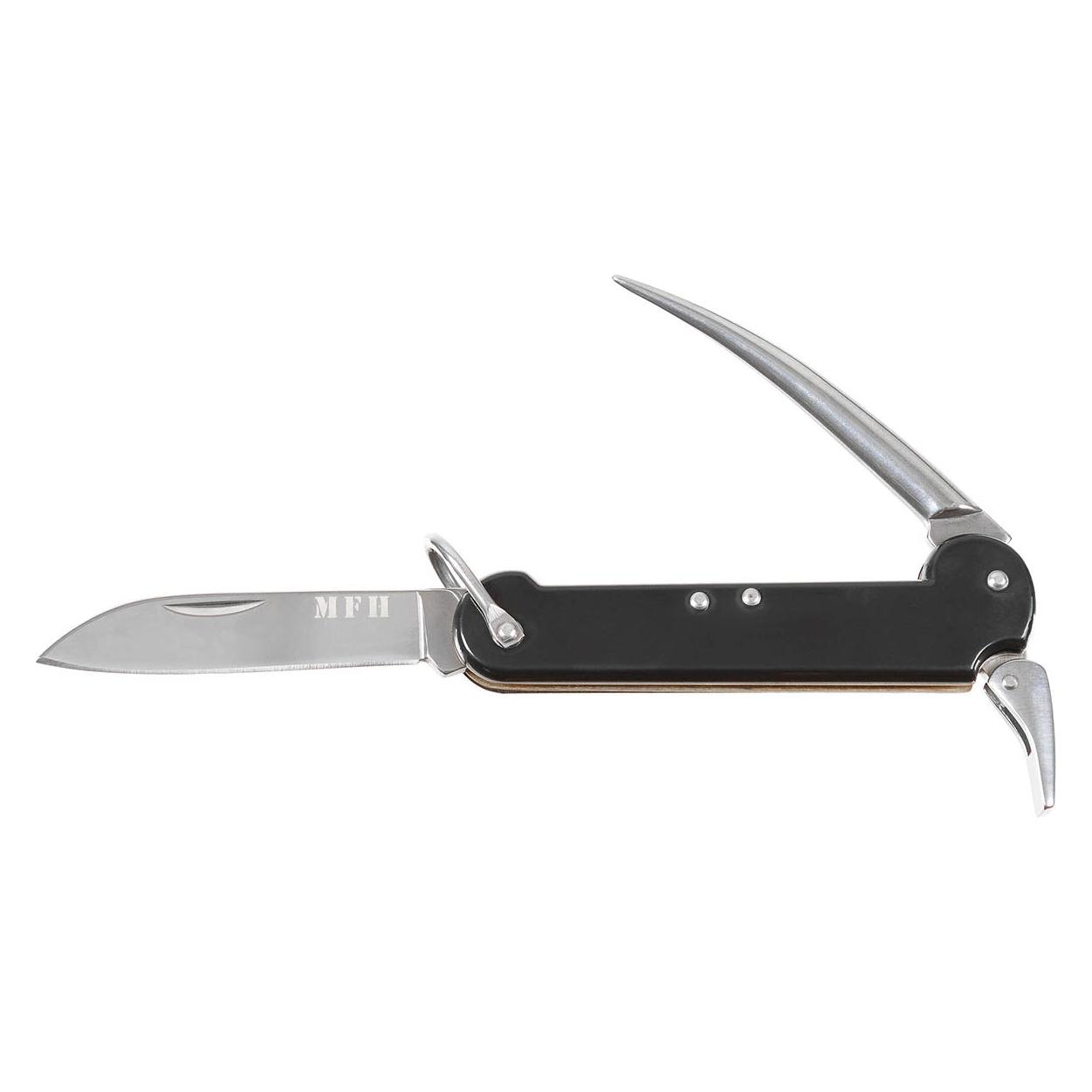 Mfh BW Marine-Taschenmesser, schwarz, Marlspieker (44031)