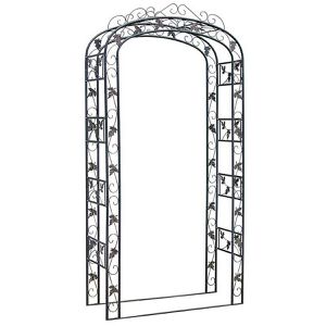 CLP Rosenbogen 1315901, schwarz, aus Metall, freistehend, 120 x 240 x 45 cm