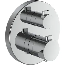 LAUFEN MEDA 2-Griff Duschenmischer, Unterputz, für Simibox, Thermostat, chrom, HF506676100000