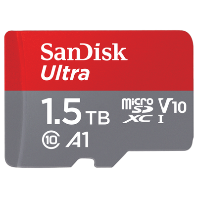 SANDISK Speicherkarte "microSDXC Ultra 1,5TB, Adapter "Mobile", grau, 1500 GB, Speicherkarten