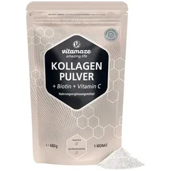 vitamaze KOLLAGEN PULVER + Biotin + Vitamin C 480 g Pulver
