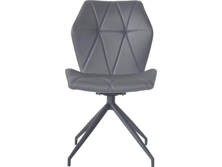 Esszimmerstuhl BYLIVING Imke , grau (grau, schwarz), B:62cm H:90,5cm T:62cm, Metall, Stühle, Esszimmerstuhl, 2er-Set, gemütlicher Esszimmerstuhl mit Steppung, 360 Grad drehbar