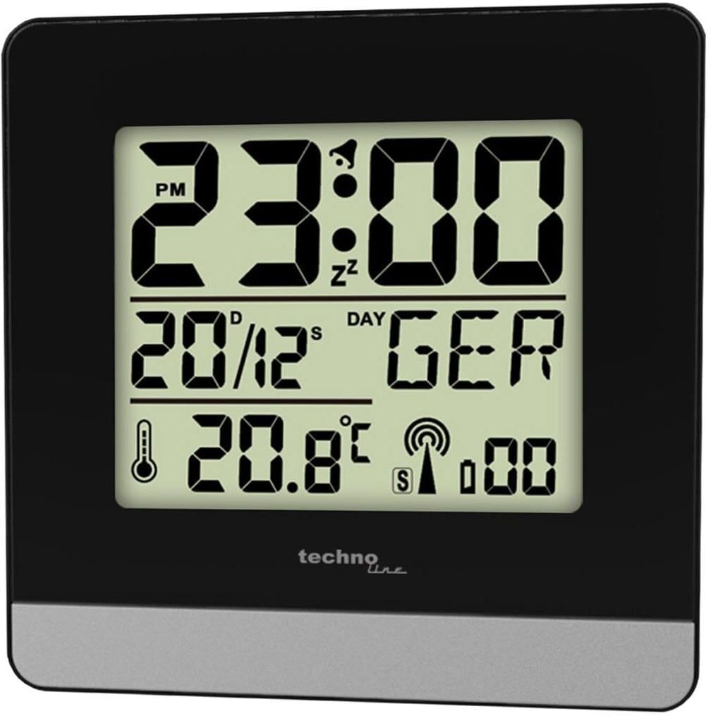 Funkwecker TECHNOLINE "WT260", schwarz (schwarz, silberfarben), Wecker, Funkwecker schwarz, silberfarben Einheitsgröße