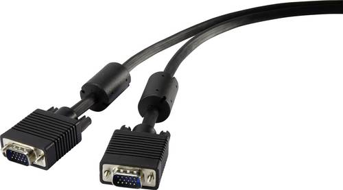 Renkforce VGA Anschlusskabel VGA 15pol. Stecker, VGA 15pol. Stecker 0.50m Schwarz RF-4212492 mit Ferritkern VGA-Kabel