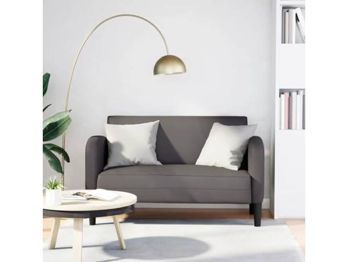 ZQQLVOO Zweisitzer-Sofa Grau 110 cm Kunstleder Schmutzabweisend, Pflegeleicht, Stabiler Sperrholzrahmen, Modernes Design