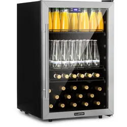 Beersafe 5XL Kühlschrank 147 Liter 3 Böden Panoramaglastür Edelstahl Edelstahl 148 Liter