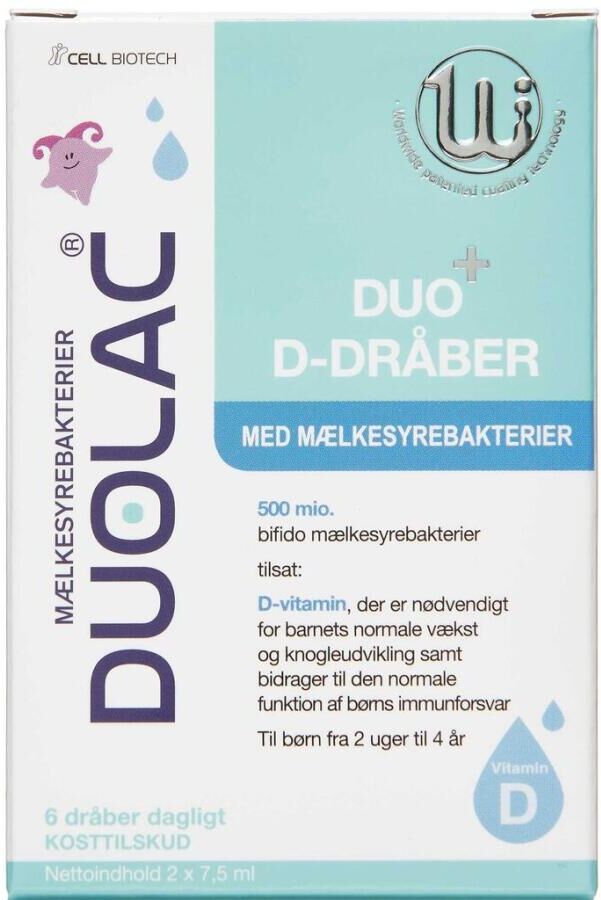Duolac Duo+ D-Dråber Kosttilskud 2 x 7,5 ml