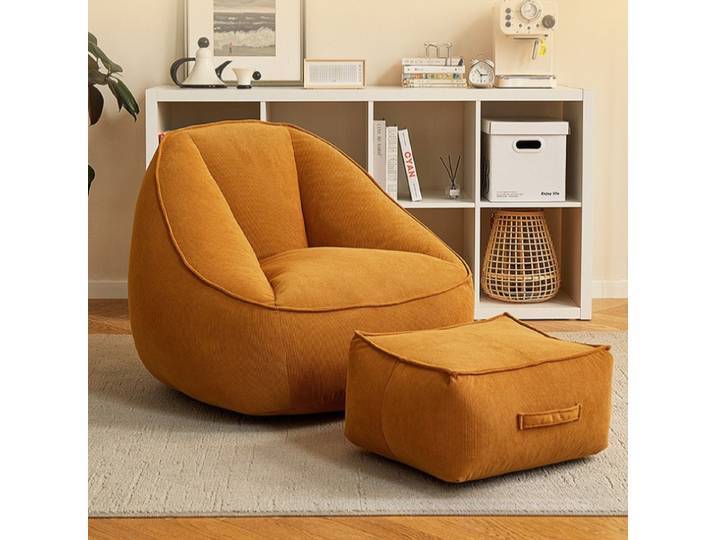 Fauteuil Poire Individuel Sans Cadre pour Salon, Chaise Longue Paresseuse avec Rembourrage, Confort Doux et Relaxant, Meuble de Détente pour Chambre à Coucher