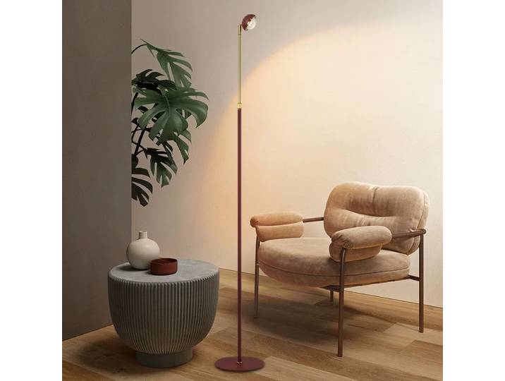 Scandi rouge grand lampadaire led coucher de soleil lampe pour salon canapé coin lumière salon atmosphère lampe verticale lampe de chevet