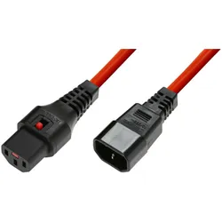 MicroConnect, Verlängerungskabel, Powercord C13 IEC Lock - C14 (2.50 m, CEE 7/3)