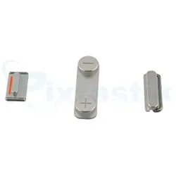 Tasten-Set mit Volume-, Mute-und Power-Taste iPhone 5, silber