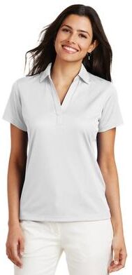 Port Authority L528 Women's Performance Fine Jacquard Polo Shirt in White size XXL   Polyester