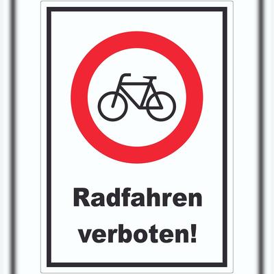HB-Druck Radfahren verboten Aufkleber A4 (210x297mm)