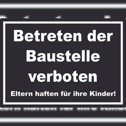 HB-Druck Betreten der Baustelle Aufkleber weiß-schwarz A2 (420x594mm)