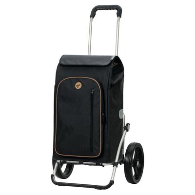 Einkaufstrolley ANDERSEN "Royal Shopper Folke", schwarz, B:50cm H:107cm T:28cm, Polyester, Einkaufskörbe