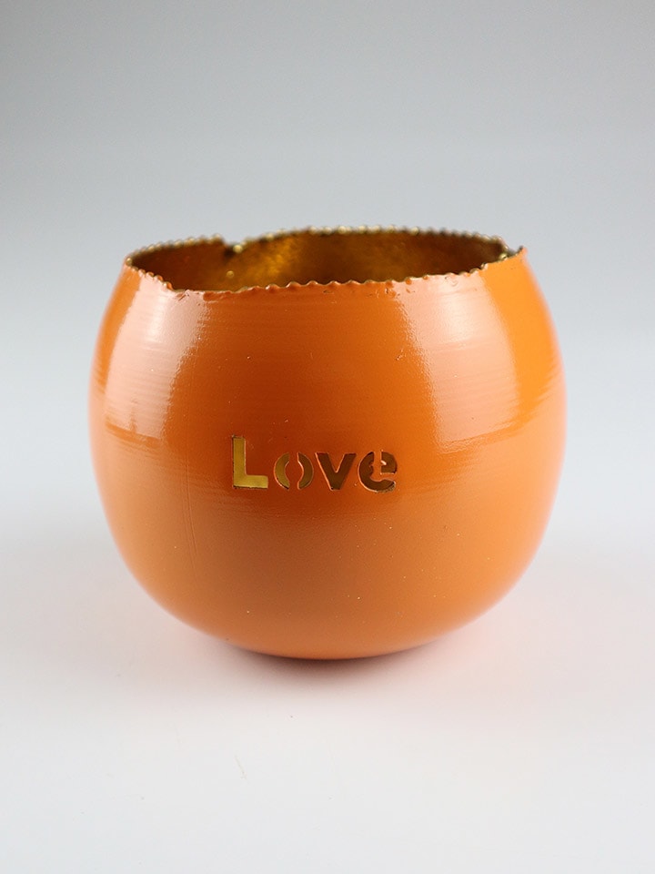 AM Design Windlicht "Love" in Orange - Ø 12 cm - onesize
