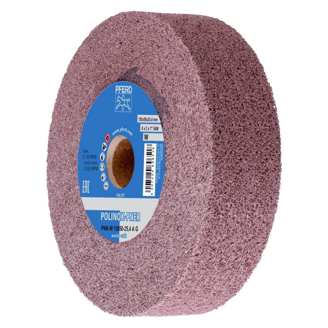 Pferd 47802731 POLINOX Gewickeltes Vlies-Rad PNK O 150x50 mm Bohrung-O 25.4 Weich (47802731)