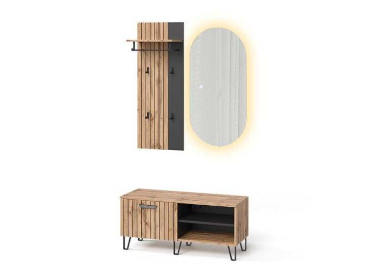 Vicco Garderobe Amber, Eiche Wotan, 43 x 110 cm