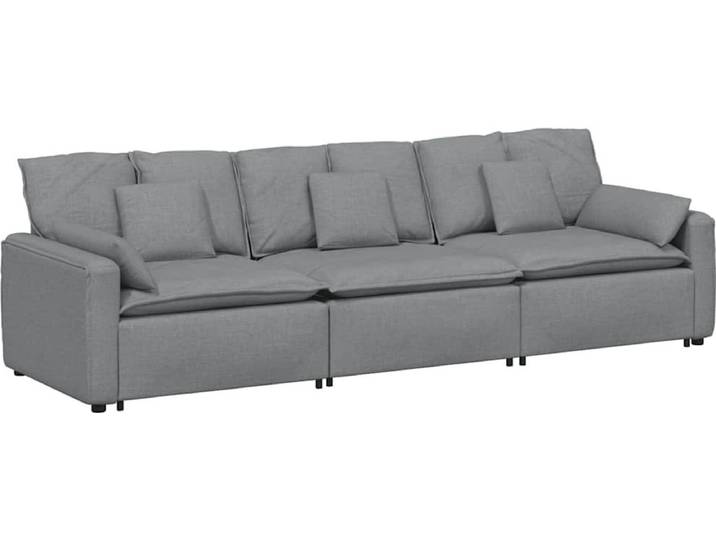 vidaXL - Modulaire - bank - met - kussens - lichtgrijs