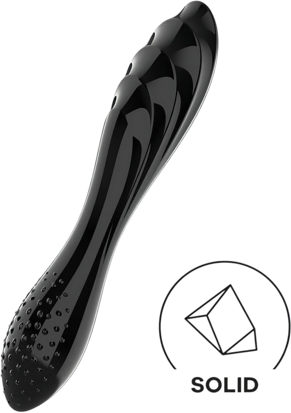 Satisfyer Dazzling Crystal 1 - Dual-Ended Glass Dildo (Black)