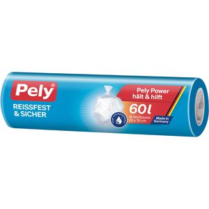 Pely Müllbeutel 54030212, 60 Liter, transparent, 16 Stück