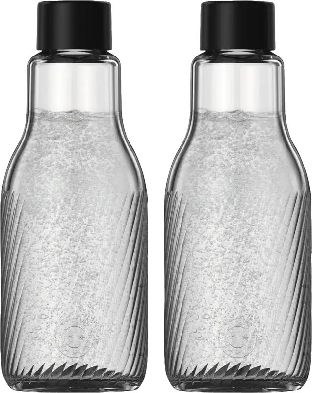 SodaStream Crystal Riffled 0,95 L (2er-Pack) Glas (Schwarz, Transparent) 1047240490