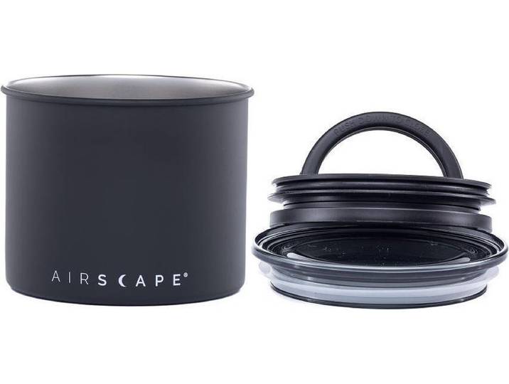 Planetary Design - Airscape - Koffiebonen - Voorraadpotten - Lucht dicht! - Koffie - Staal - Mat zwart - 250 gram