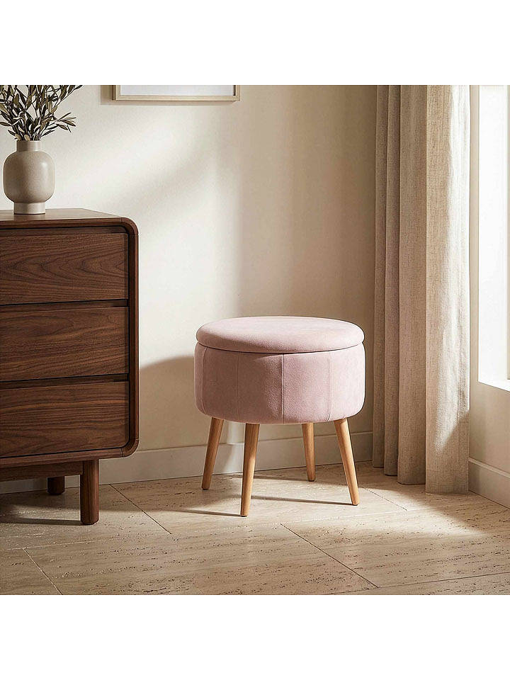 Scandinavia Concept Hocker ''Berlin Babyface'' in Rosa - (H)44 x Ø 45 cm - onesize
