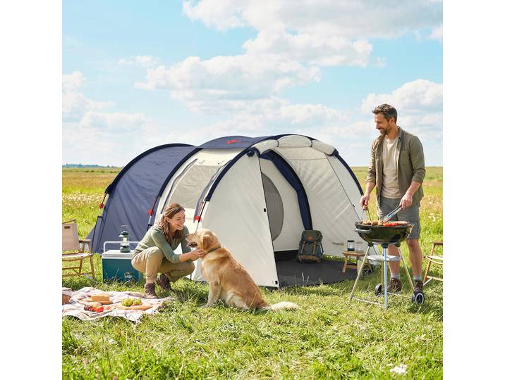 Outsunny Tente Tunnel 4 Personnes Familiale avec Chambre et Salon