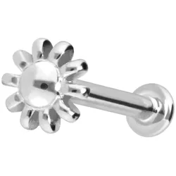 14 Karat Gold Labret mit Innengewinde BLUME
