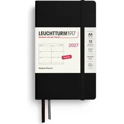 Leuchtturm 1917 Wochenplaner Hardcover 2027 EN A6, schwarz