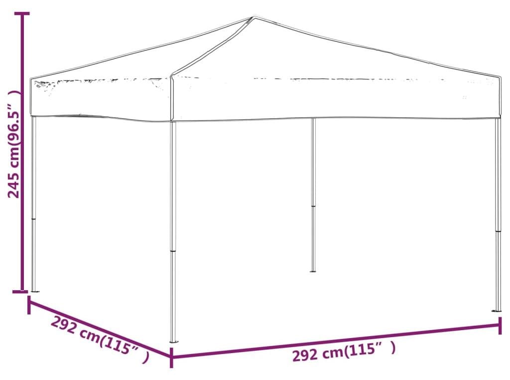 vidaXL Partytent opvouwbaar, rood, 3x3 meter