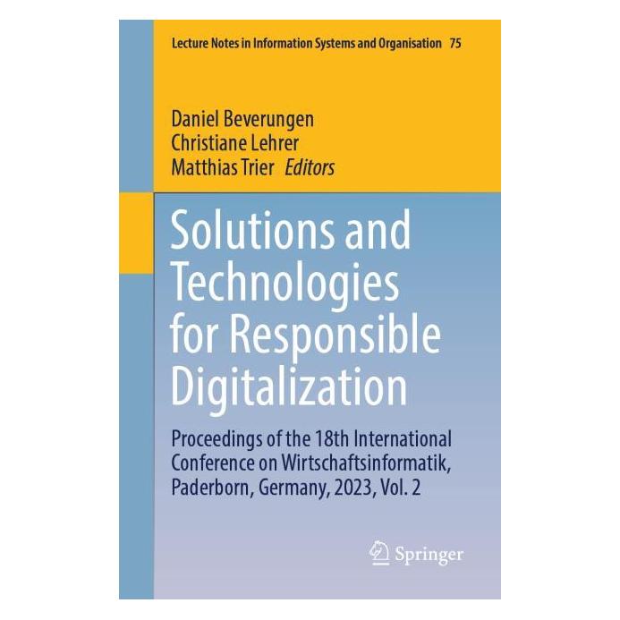 Springer Solutions and Technologies for Responsible Digitalization (Englisch, Softcover, Christiane Lehrer, Daniel Beverungen, Matthias Trier) (55066974)