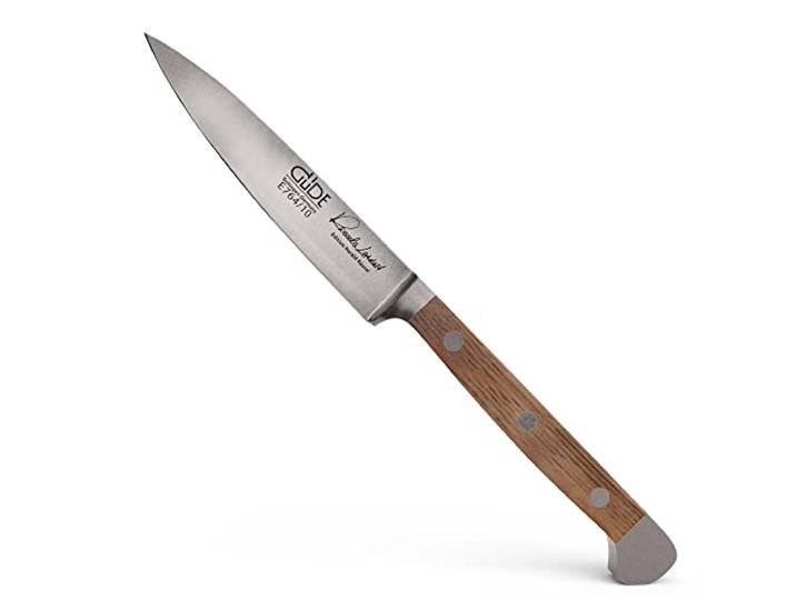 GÜDE Solingen - Spickmesser geschmiedet, 10 cm, Fasseichenholz, ALPHA FASSEICHE, Office Messer, Doppelkropf, Handmade Germany