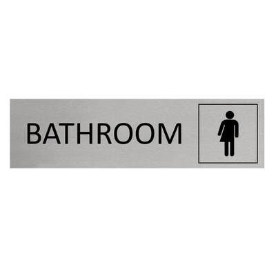 CombiCraft Aluminium Türschild Bathroom Genderneutral 165x45mm mit 3M-Tape zur Befestigung, einfache Kennzeichnung von Räumen und Bereichen