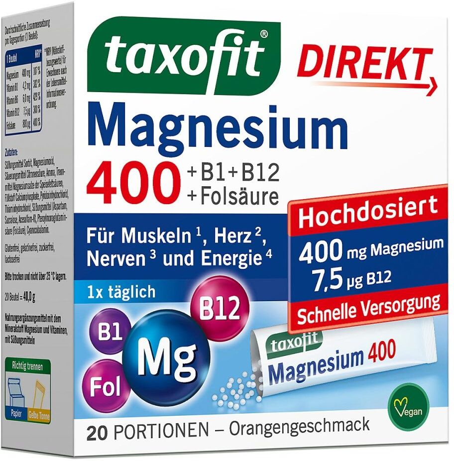 taxofit Magnesium 400 Direktgranulat 20stk
