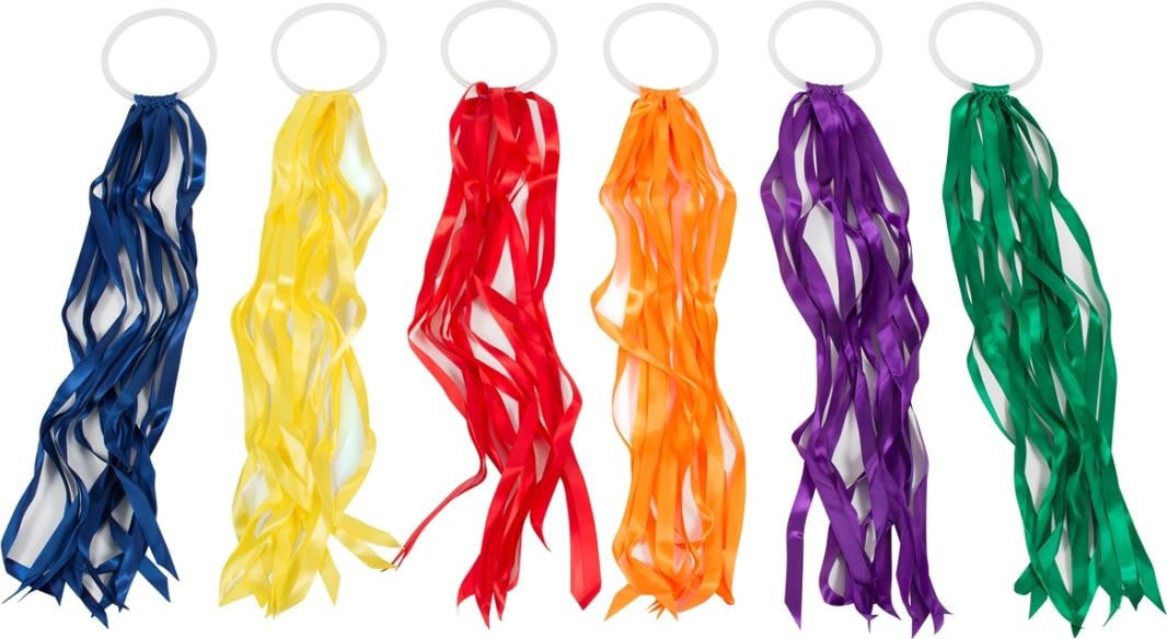 Spordas Regenboog Wielset met 6 kleurrijke linten voor speelgoed