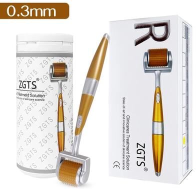Useful Little Things 540 Titanium Micro Needle Derma Roller For Face, Scalp, And Beard Growth 0.012 Inch Set 3