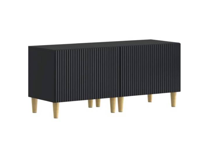 Kaorsrow 2er Set TV-Schrank Schwarz Holzwerkstoff Lowboard Fernsehtisch Kompakte 2er Set Phonomöbel für Wohnzimmer und Schlafzimmer mit umkehrbarer Tür und feuchtigkeitsbeständiger Oberfläche.