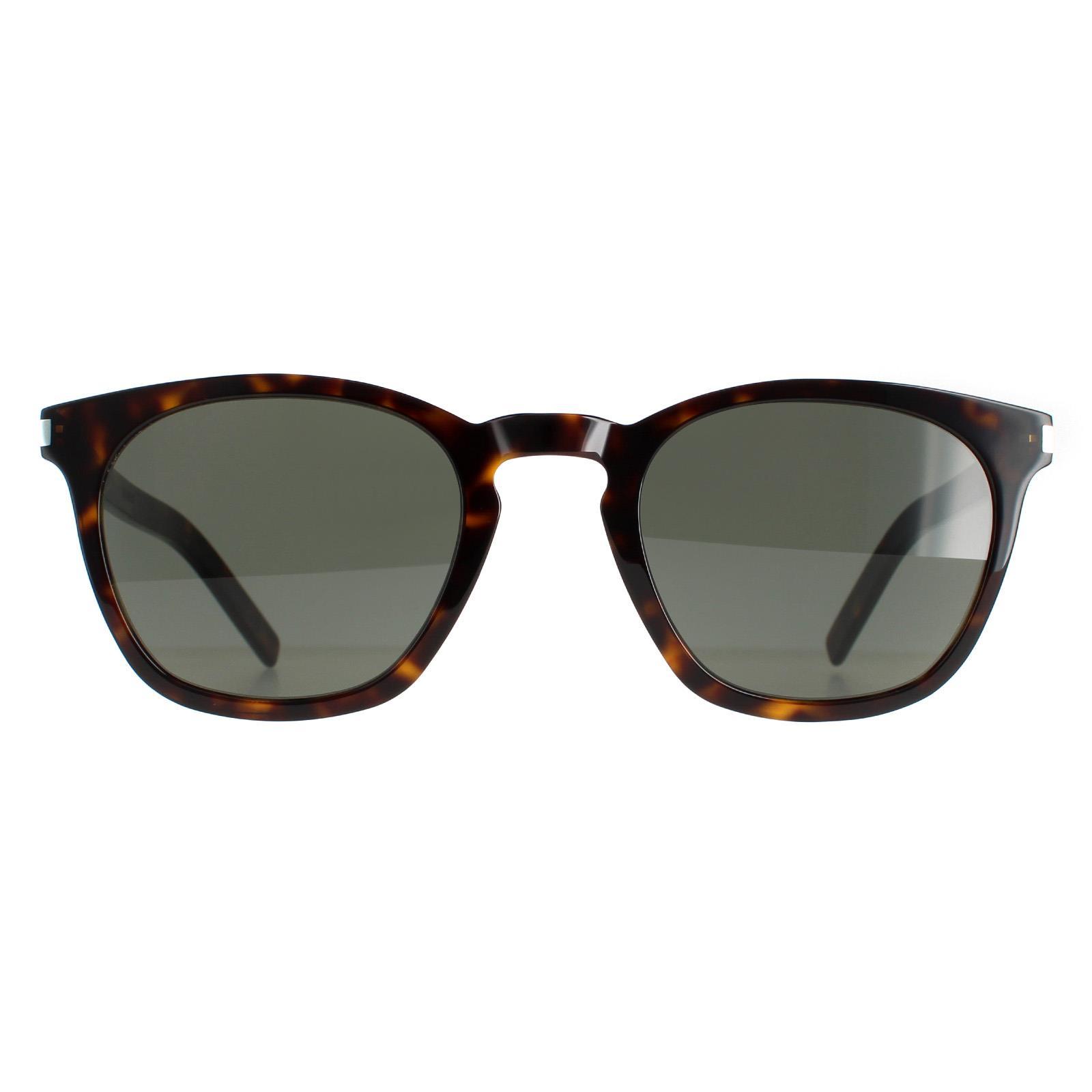 Saint Laurent Square unisex Dark Havana Gray SL 28 slanke zonnebril